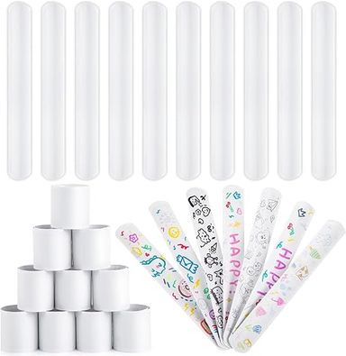 Amazon.com: AMOR PRESENT Slap Bracelets Bulk, 64PCS White Slap Bracelets DIY Wrist Band Blank Snap Band for Kids Birthday Party Favors School Crafts Christmas Halloween Party Bag Fillers : Toys & Games