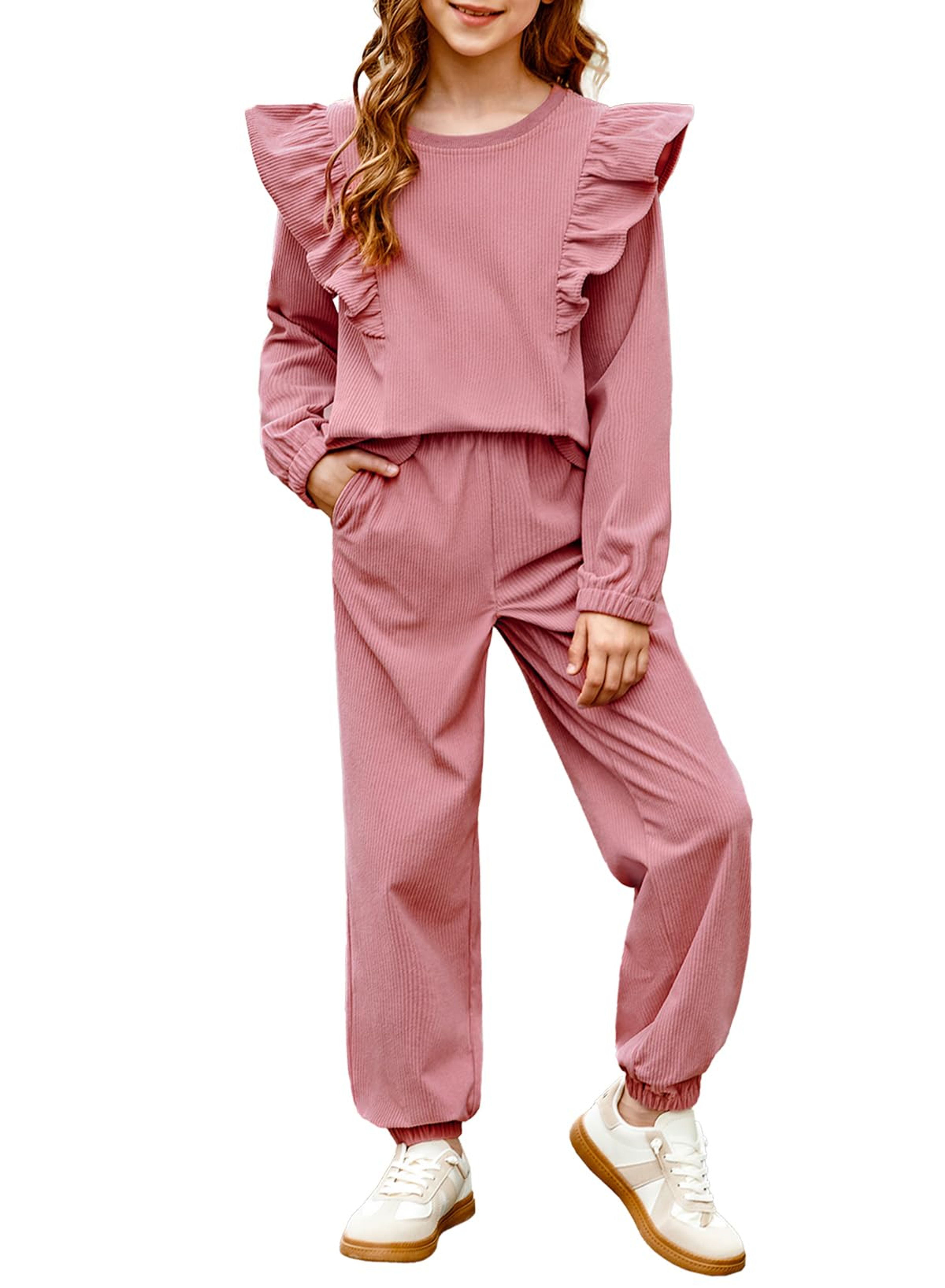Blibean Girls Fall 2025 Sweat Outfits Dusty Pink Size 8-9