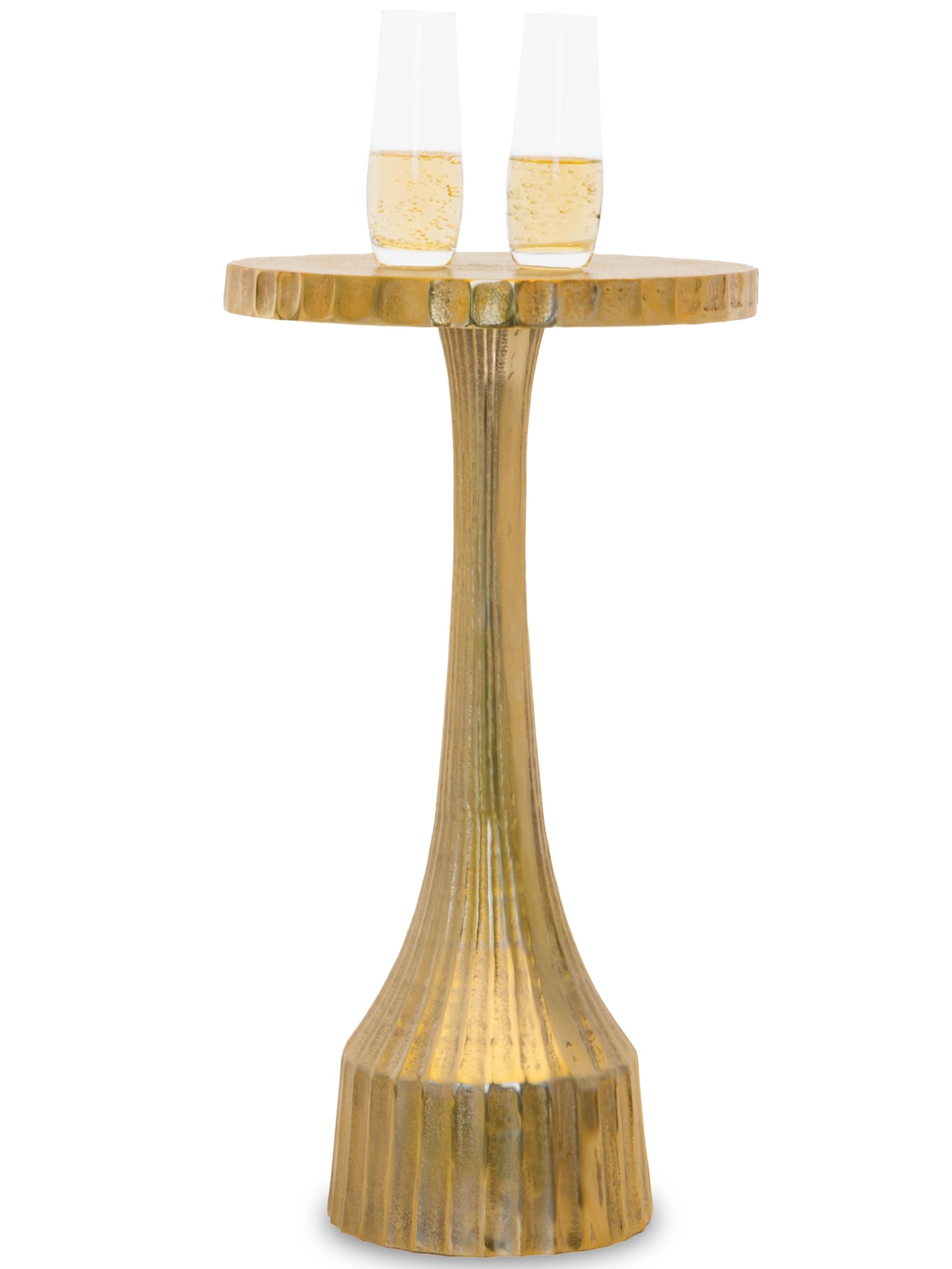 Cyrus Gold Art Deco End Table 22" Vintage Accent Side Table