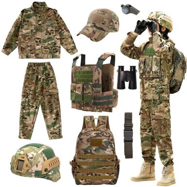 Klocerg Army Costume Boy Soldier Full Set Role Playing Special Forces Children's Costume Military Personnel size150