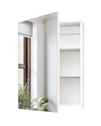 Wall-Mounted Bathroom Vanity with Mirror, Medicine Cabinet with Storage Function, Hanging Storage Cabinet, Adjustable Shelves, White
