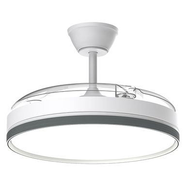 Airwit 106cm Ventilatore da Soffitto con Luce e pale retrattili, 70W Silenzioso Lampada Ventilatore da Soffitto con Telecomando e Motore DC per Camera da Letto, Cucina, Soggiorno, Bianco, 6 Velocità