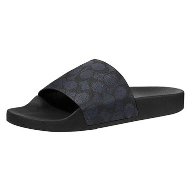 COACH mens Slide Sandal 9 Charcoal Signature