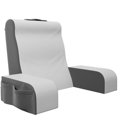Kolbs Wedge Reading Pillow for Bed, Cushion with Arms for TV, Books, Nursing, Back - Bed Pillow for Sitting Up in Comfort, Plush Backrest. Bed Chair, Sit Up in Comfort (19" Gray/White) 19" Reading Wedge - Grey
