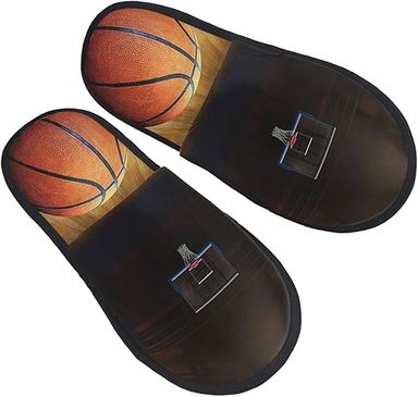 Amazon.com | Peynir Warm Furry Slippers Indoor Plush Shoes Vintage Basketball Court Non-Slip House Slippers For Men And Women | Shoes
