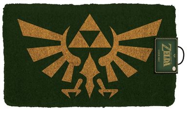 Pyramid America Zelda Crest Coir Doormat - 29" x 17" Indoor/Outdoor Entry Mat with Non-Skid PVC Back - Durable & Easy to Clean