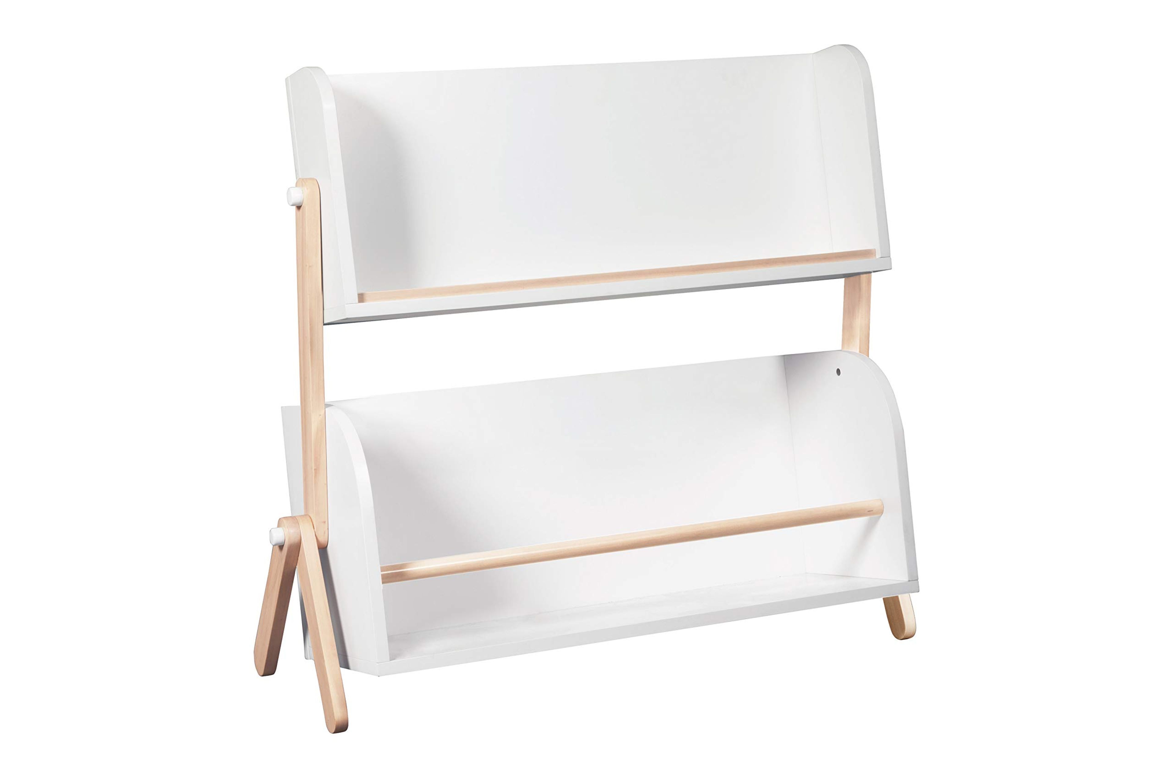 Babyletto Tally Kids Bookshelf White Washed Natural Nursery Storage