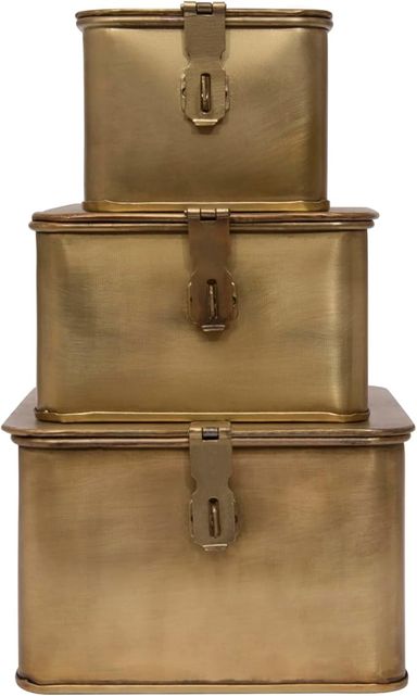 Amazon.com: Creative Co-Op Decorative Metal Boxes with Lid, Burnt Copper Finish, Set of 3 : Home & Kitchen