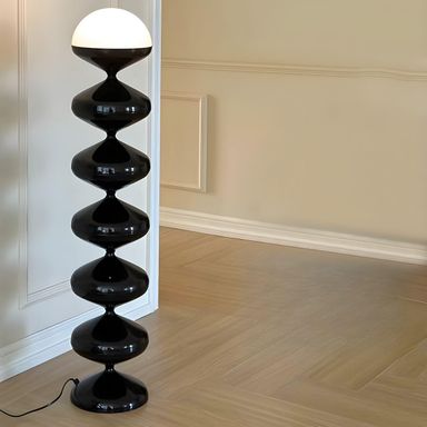 CraftThink Modern Tall Standing Floor Lamp, 47-Inch Height with Acrylic Bowl Shade, Foot Switch for Bedroom Reading Living Room, Bulb Included (Black, 3 Color Light)