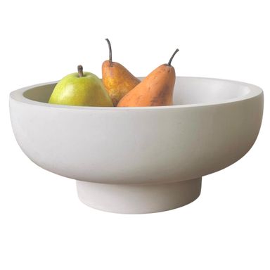 OAKOA Concrete Fruit Bowl for Kitchen Counter - Large Decorative Bowls for Home Decor - Modern Key Bowl for Entryway Table - Pedestal Bowl for Keys