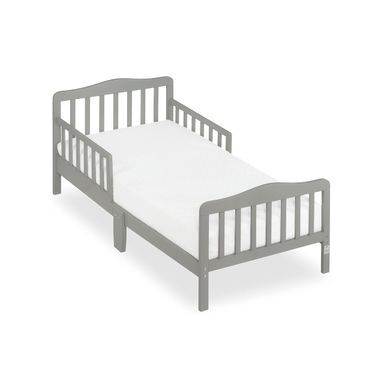 Dream On Me Classic Design Toddler Bed In Cool Grey, Greenguard Gold And JPMA Certified, Low To Floor Design, Two Side Safety rails, Non-Toxic Finishes, Wooden Nursery Furniture Cool Grey Bed