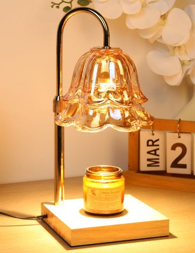 Candle Warmer Lamp with Timer Dimmer, Adjustable Flower Lamp Warmer for Large Jar Candle, Electric Wax Melt Light with 2 Bulbs, Birthday Housewarming Gifts for Men Women, Home Bedroom Decor