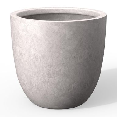Kante 18 Inch Dia Round Concrete Planter, Indoor Outdoor Large Plant Pot with Drainage Hole and Rubber Plug for Home Patio Garden, Light Gray Light Gray 18"W Planters