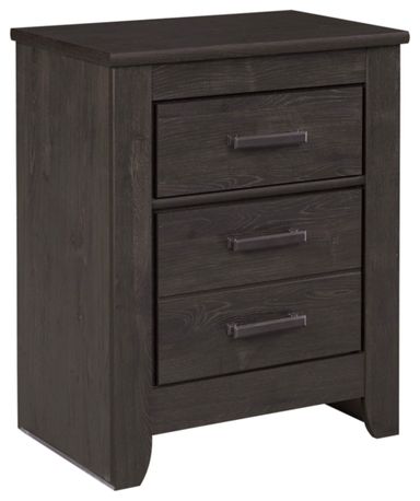 Signature Design by Ashley Brinxton Urban Contemporary 2 Drawer Nightstand, 29.45" Tall, Charcoal Charcoal Gray