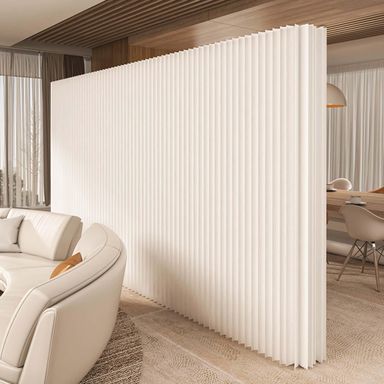 HELLOPAPO Raumteiler Privatsphäre Bildschirm – Faltbar, freistehend, aus umweltfreundlichem Kraftpapier, Wohnzimmer und Schönheitssalons (weiß, H1.8m*L4m) Weiß H1.8m*L4m