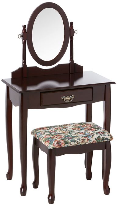 Frenchi Home Furnishing Vanity Set with Stool and Mirror