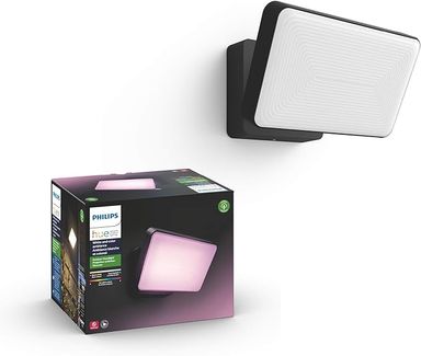 Philips Hue Discover Outdoor Smart Flood Light Fixture, Black - 15W, White and Color Ambiance LED Color-Changing Light - 1 Pack - Requires Hue Bridge - Control with Hue App and Voice - Weatherproof - Amazon.com