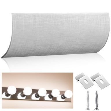 Geelin Moderne Vanity Light Cover Conversion Kit 26" W White Textured Fabric Bathroom Light Cover Shade DIY Lampshade (No Wiring) Stylish for Home Apartments Condo Residences