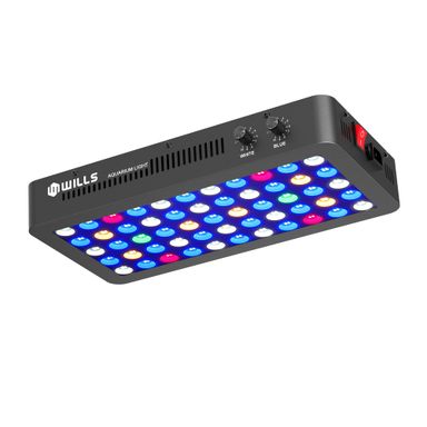 WILLS Aquarium Light, Full Spectrum Reef Lights for Coral with Dual Dimmable Channels, 55 Premium SMD Chips, Daisy Chain Design, Hanging Saltwater Fish Tank Light for SPS/LPS Coral Reef (165W/Black)