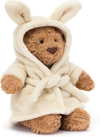 Amazon.com: Jellycat Bartholomew Bear with Bathrobe Stuffed Animal, 10 inches - Teddy Bear Plush - Soft & Huggable - Classic Children's Gift : Toys & Games