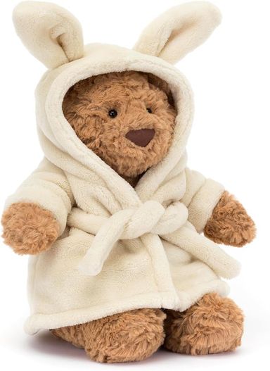 Amazon.com: Jellycat Bartholomew Bear with Bathrobe Stuffed Animal, 10 inches - Teddy Bear Plush - Soft & Huggable - Classic Children's Gift : Toys & Games
