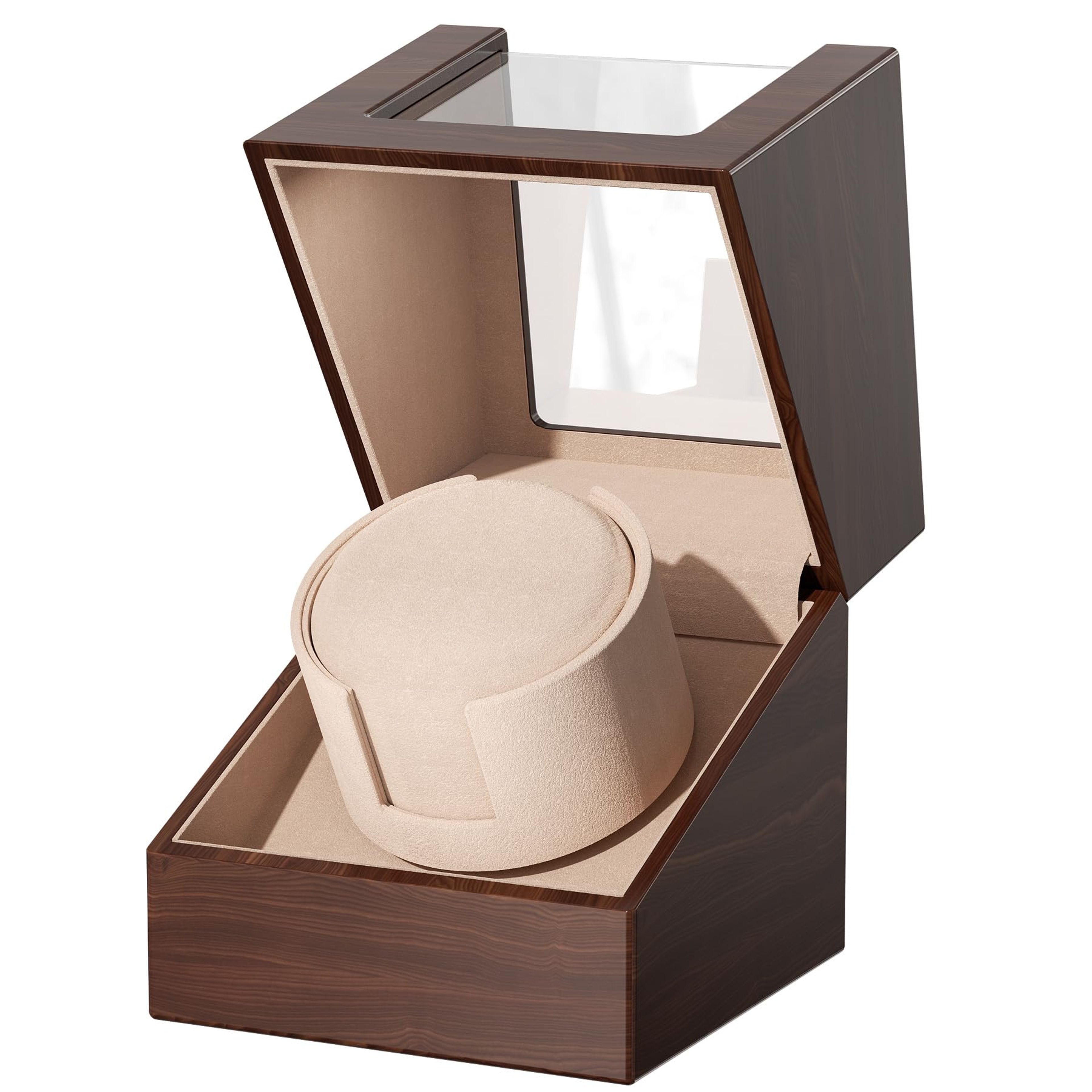 Quiet Automatic Single Watch Winder for Rolex - Wooden Box, Japanese Motor
