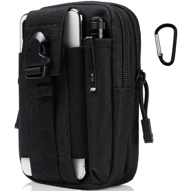 flintronic , 1000D Nylo Marsupio Sportivo, Cintura Molle, Tattica Militare Borsello per Campeggio Piccolo Strumento All'aperto Mobile Telefono(Con “D"Moschettone)