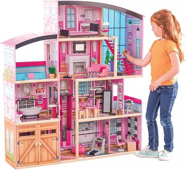 Amazon.com: KidKraft Wooden Dollhouse Shimmer Mansion for 12" Dolls : Toys & Games