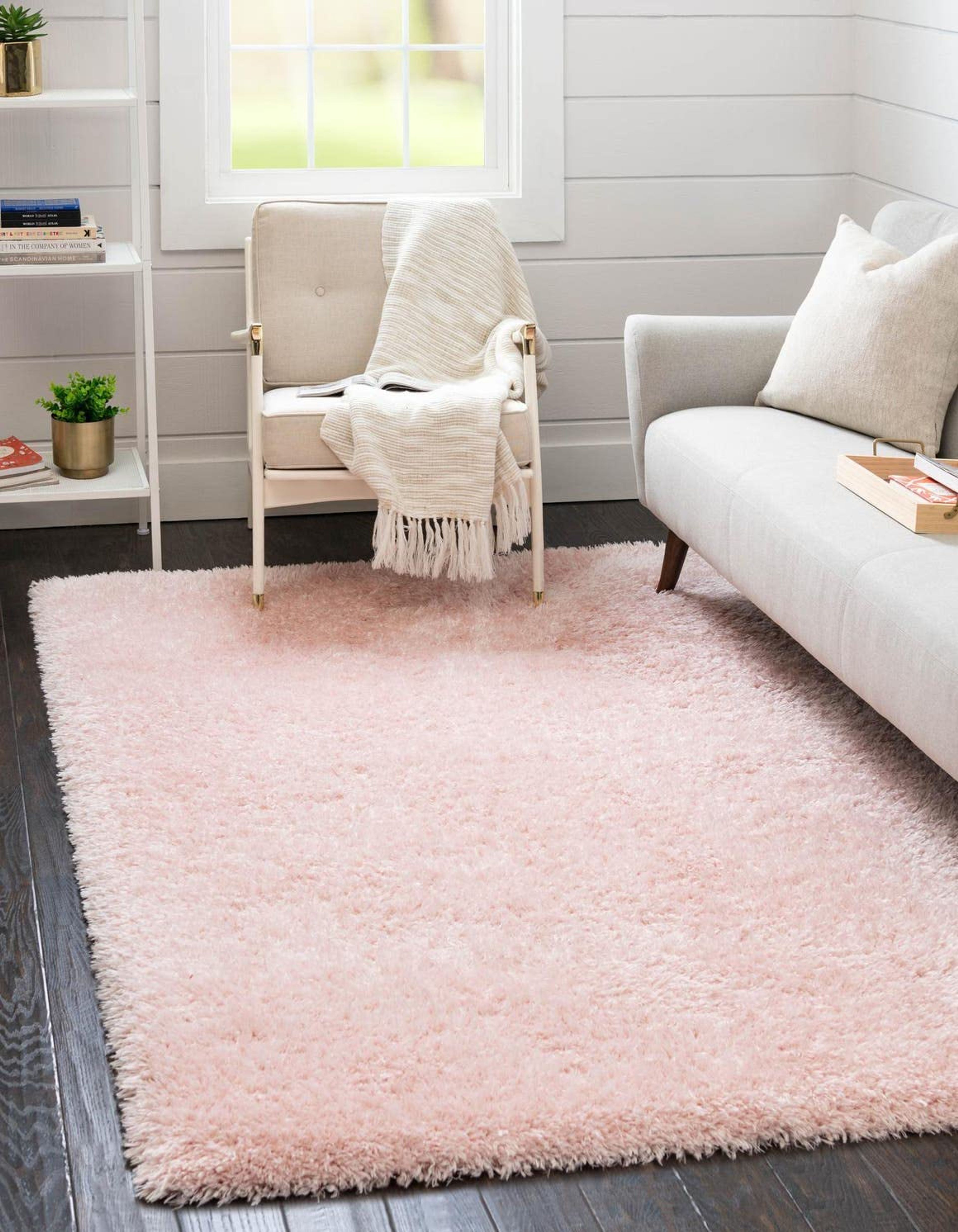 Pink Lace Shag Area Rug 6x9 - Soft Infinity Collection
