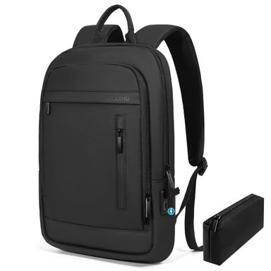 Business Backpack for Men Lightweight Commute Laptop Backpack Anti-Theft Water Resistant Backpack for 15.6 Inch Computer for Daily Office Work with Small Bag (Black, 15.6") 15.6" Classic Black