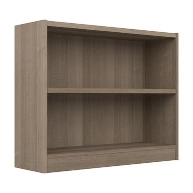 Bush Furniture Universal Small 2 Shelf Bookcase in Ash Gray Ash Gray 2 Shelf