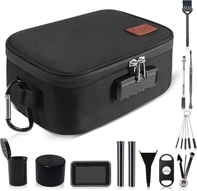Amazon.com: Egooz Large Smell Proof Stash Bags With 11 Items - Waterproof Container Case for Travel and Home, Kitchen Box for Storing Your Products, Black : Clothing, Shoes & Jewelry