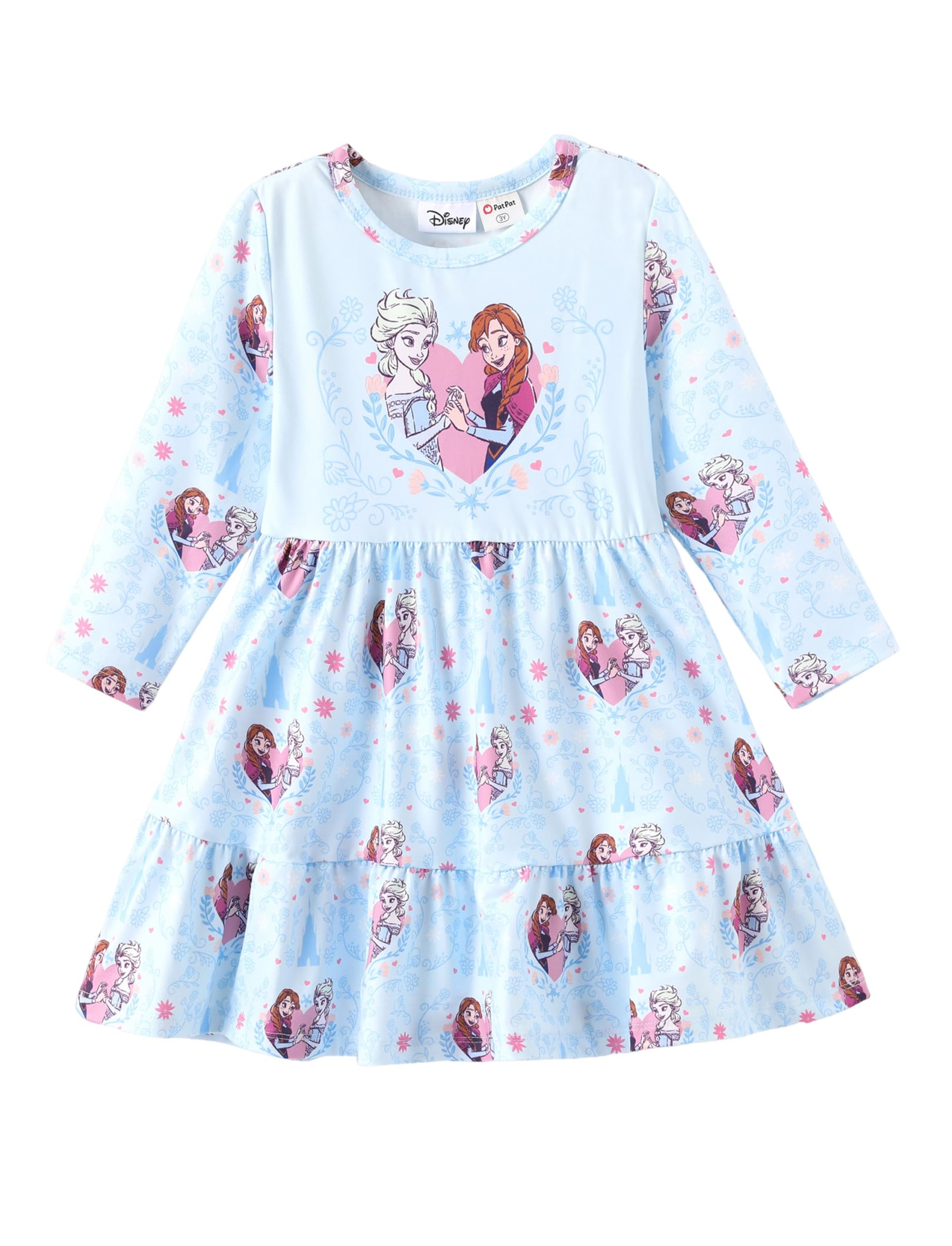 Disney Frozen Elsa Toddler Girl Dress Long Sleeve 2-6Y