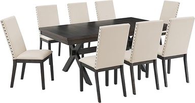 Amazon.com: Crosley Furniture Hayden 9-Piece Modern Farmhouse Dining Table Set for 8 with Parsons Chairs, Slate : Home & Kitchen