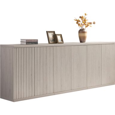 SICOTAS Buffet Cabinet with Storage Accent Sideboard Modern Credenza with Doors & Shelves Fluted Media Console Mid Century Coffee Bar Table for Living Room Kitchen Dining Room Hallway(3PCS)