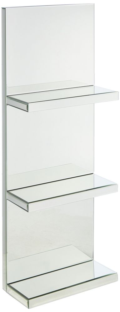 Howard Elliott 3 Tier Mirrored Shelf Unit with Beveled Mirrors, Metallic Mirror Floating Wall Shelves for Home Décor, Wall Mounted Decorative Glass Shelves for Living Room, Bedroom & Entryway