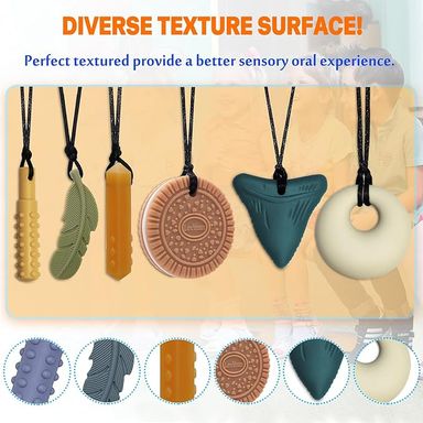 Amazon.com: Chew Necklaces for Sensory Kids, Silicone Chewy Necklace for Children with Autism, ADHD, SPD, Chewing, Oral Motor Therapy Sensory Toys : Health & Household