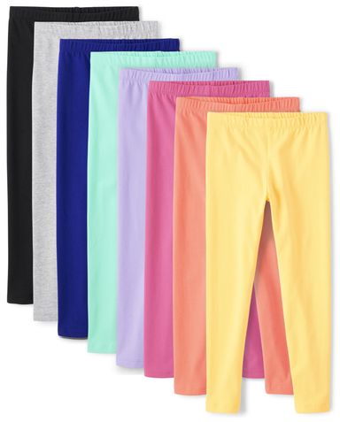 The Children's Place girls Leggings 8 Pack French Rose Multi Color 8-pack Medium