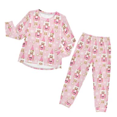 2 Piece Pajama Sets Nutcracker Christmas Pink Long Sleeve Pajama Set Sleepwear Nightwear Pjs 3-8T Nutcracker Christmas Pink 8 Years