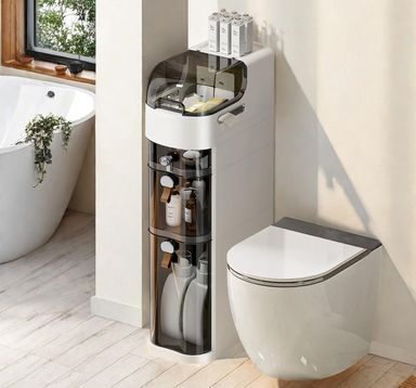 Slim Bathroom Storage Cabinet, Narrow Cabinet Dresser with Toilet Paper Storage, for Small Spaces, Kitchen, Laundry, Office, Bedroom, 3 Drawers