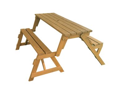 2-in-1 Convertible Picnic Table & Bench – Compact & Versatile Outdoor Seating
