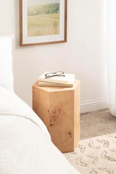 Amazon.com: Kate and Laurel Berkett Hexagon Burlwood Side Table, 14 x 12 x 19, Natural Wood, Transitional End Table for Use as Burlwood Nightstand, Living Room Pedestal Table, or Bedroom Vanity Stool : Home & Kitchen