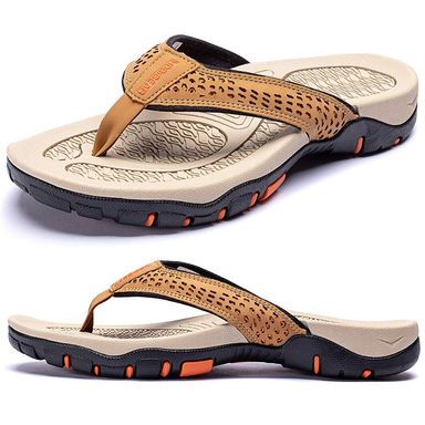 KIIU - Sandalias de pata de gallo para hombre para interiores y exteriores, para playa 11 Caqui
