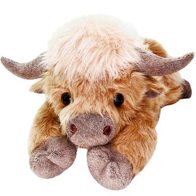 uoozii 20" | 4 Pounds Highland Cow Weighted Stuffed Animals with Unscented Microwavable Heating Pad, Cute Coolable Heatable Weighted Plush Warm Gift for Kids & Adults