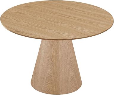 Amazon.com - 45.27'' Wooden Dining Table Round Dining Table, Solids Construction, a Oak Top Suitable for Kitchen, Living Room, Cafe ASH - Tables