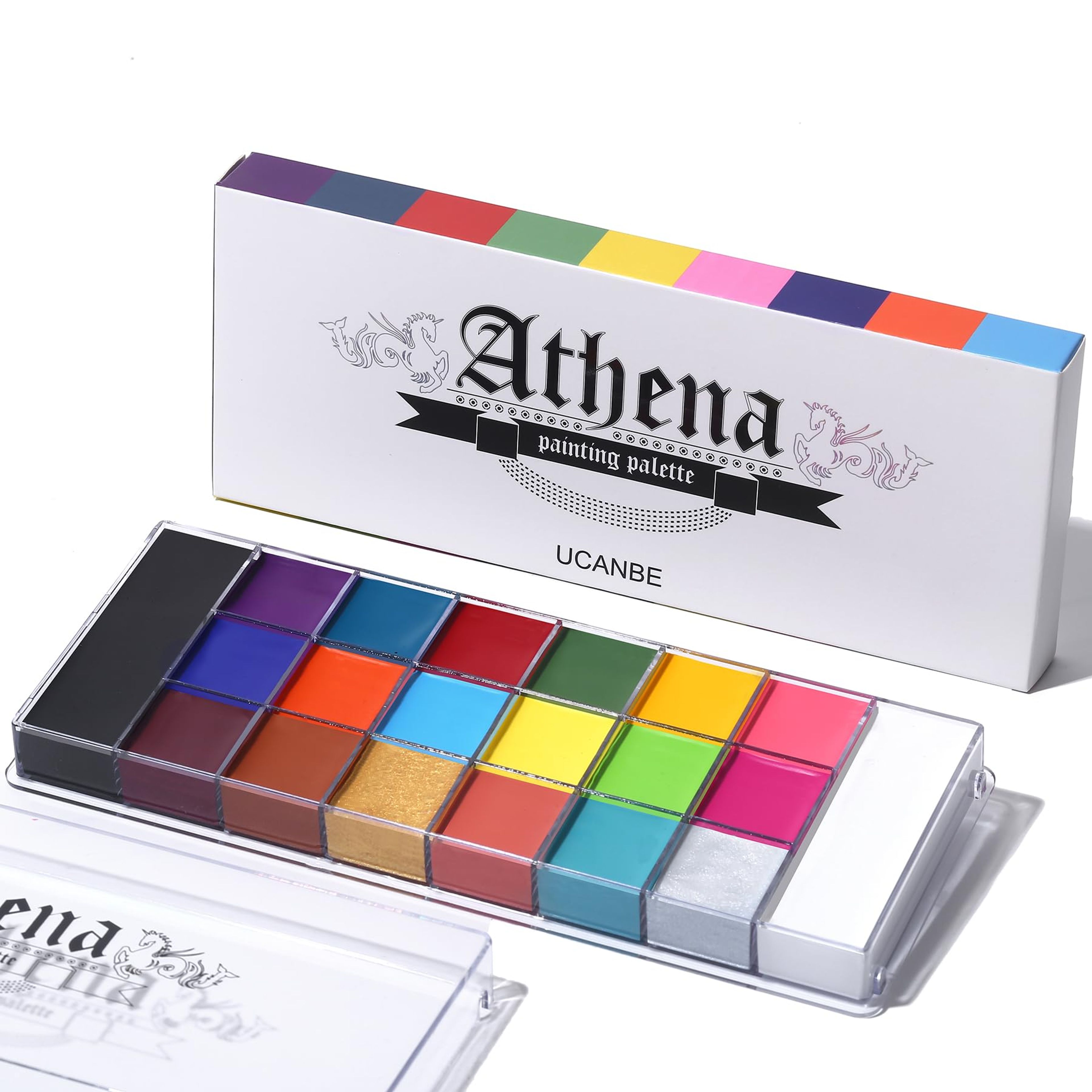 UCANBE Athena 20-Color Non-Toxic Face Body Paint Palette for Halloween