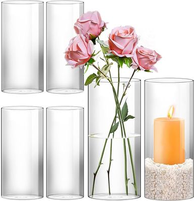 Amazon.com: BXAEYIPOR Hurricane Candle Holder,Open Ended Glass Candleholder Multiple Size Choices,Clear Cylinder Glass Candle Holder for Wedding Centerpieces, Home Decor(6 PCS,H:8" D:4") : Home & Kitchen