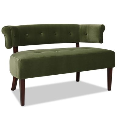 Jennifer Taylor Home Jared Roll Arm Upholstered Tufted Entryway Bench with Back Settee