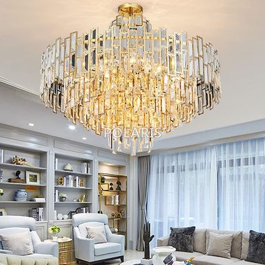 Modern Crystal Chandelier Lighting Fixture Contemporary Chandeliers Lamp Pendant Hanging Light for Home Restaurant Decor (Number of Lights : D120xH65cm) (D60xH45cm)