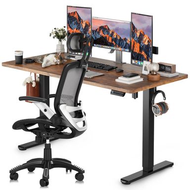 GABRYLLY Ergonomic Office Chair and Adjustable Standing Desk-55x24inches, Desk Chair with Lumbar Support, G01-GY013